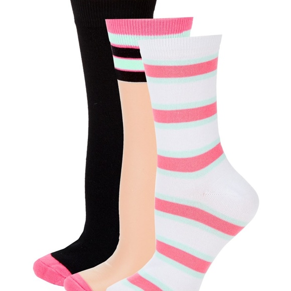 Juicy Couture Three-Pack Sheer Crew Socks - Picture 1 of 5